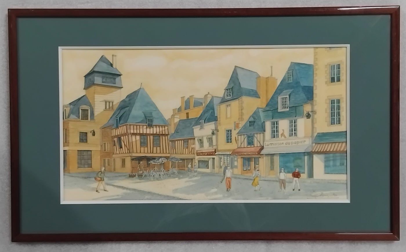Lithographie Originale – Martine COTTEN – Place Terre au Duc à Quimper