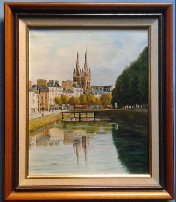 Tableau Huile sur Toile – Élie SOLLIER (1933-2019) – Cathédrale de Quimper