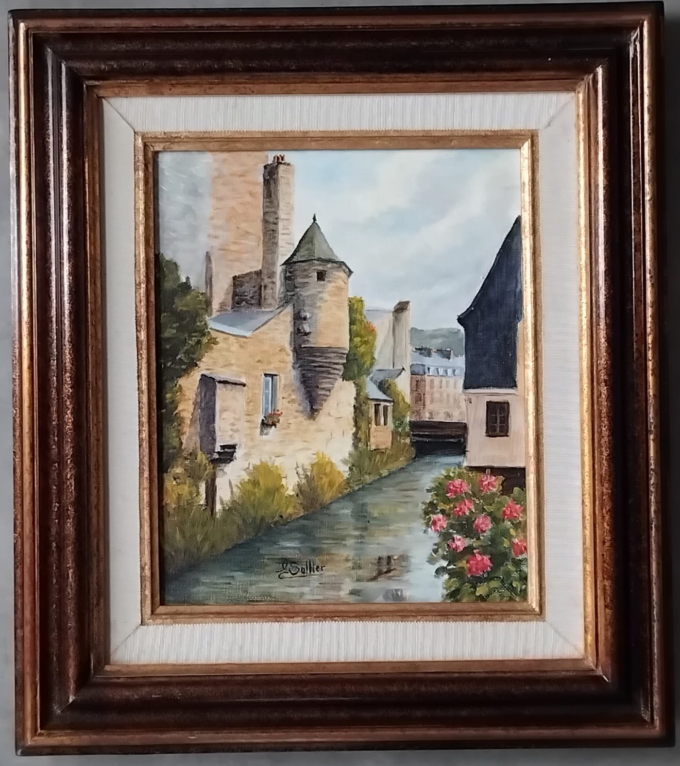Tableau Huile sur Toile – Élie SOLLIER (1933-2019) – L'échauguette de Quimper